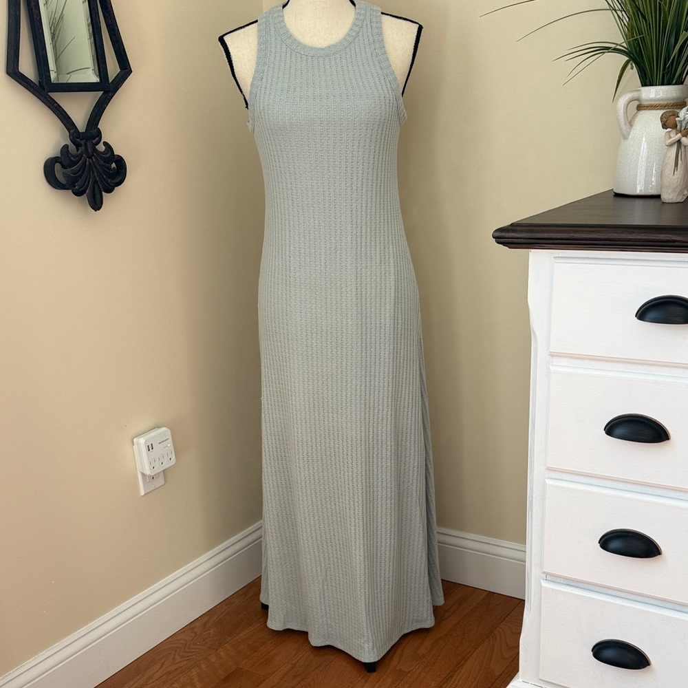 Gilli Light Green Ribbed Maxi Dress